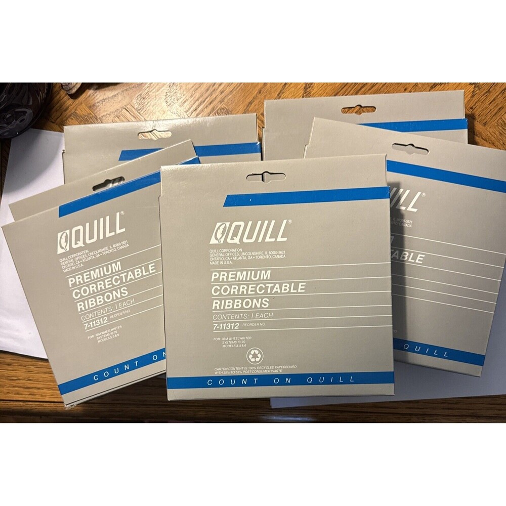 Lot of 5 Quill Premium Correctable Ribbons 7-11312 For IBM Wheel Writer Systems